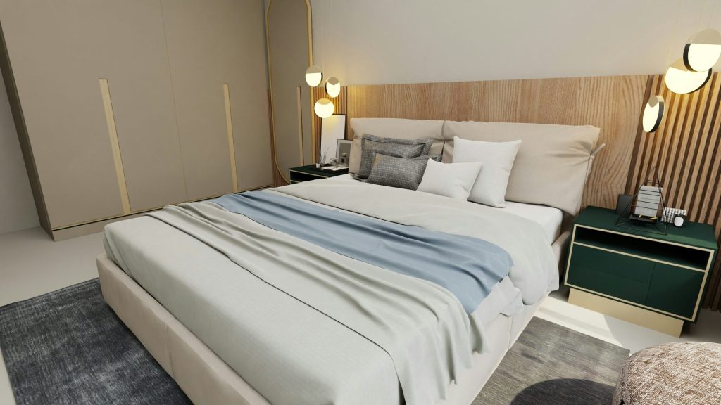 Habitación de hotel con cama grande